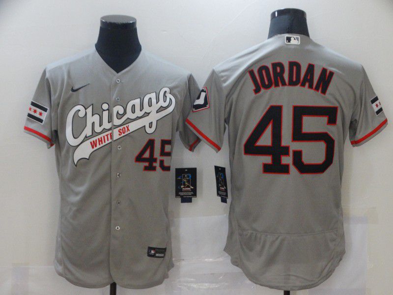 Men Chicago White Sox #45 Jordan Grey Elite Nike MLB Jerseys